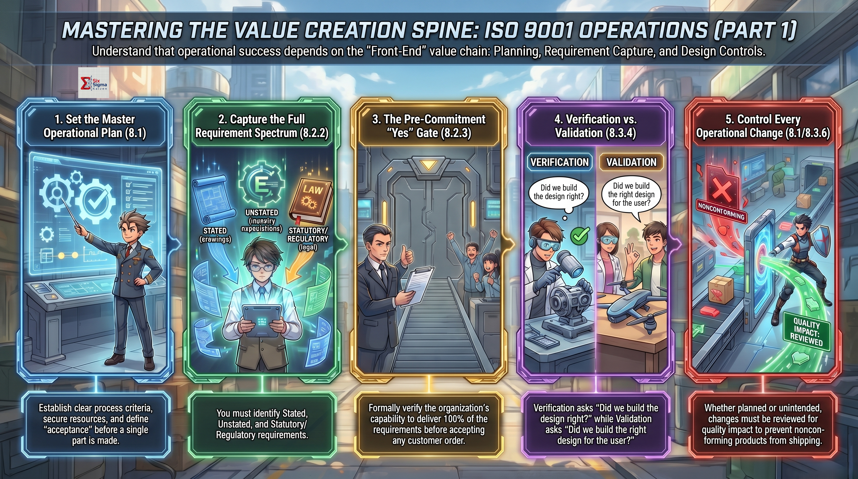 ISO 9001 Clause 8 Part 1 visual summary