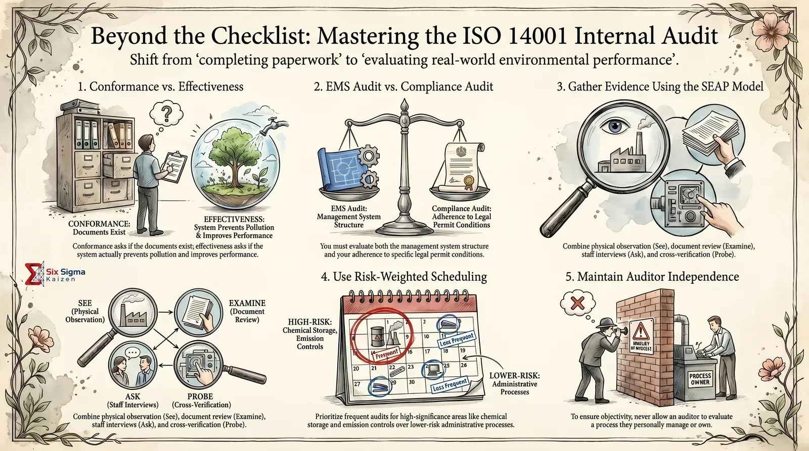 ISO 14001 environmental internal audit visual summary